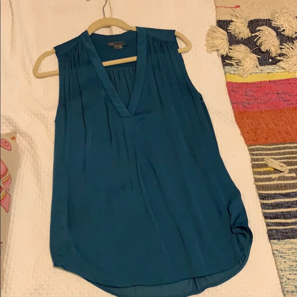 Vince turquoise sleeveless top